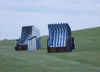 Strandkrbe am Strand von Friedrichskoog Spitze